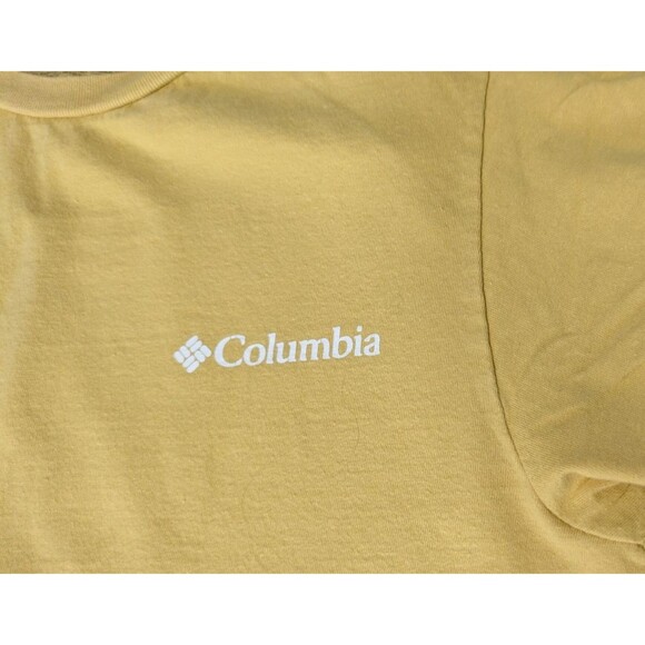 Columbia Sportswear Back Graphic Design Men's Yellow T-Shirt Size S - Picture 6 of 8